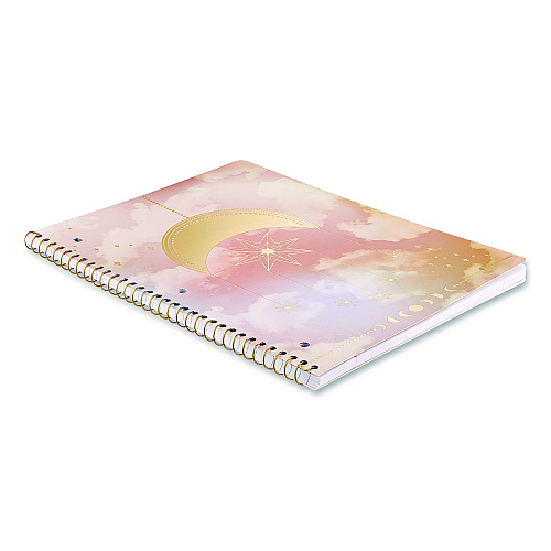 ECCOLO Celestial Body Spiral Notebook, 1-Subject, Medium/College Rule, Assorted Cover Colors/Designs, (80) 11 x 8.5 Sheets, 3/Pack (ST839A3PACK)