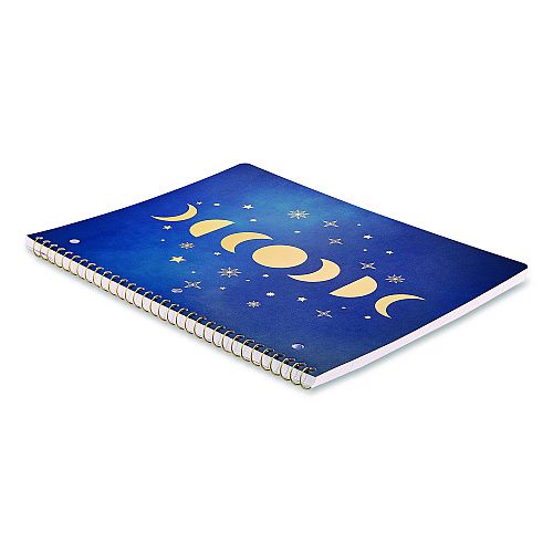 ECCOLO Celestial Body Spiral Notebook, 1-Subject, Medium/College Rule, Assorted Cover Colors/Designs, (80) 11 x 8.5 Sheets, 3/Pack (ST839A3PACK)