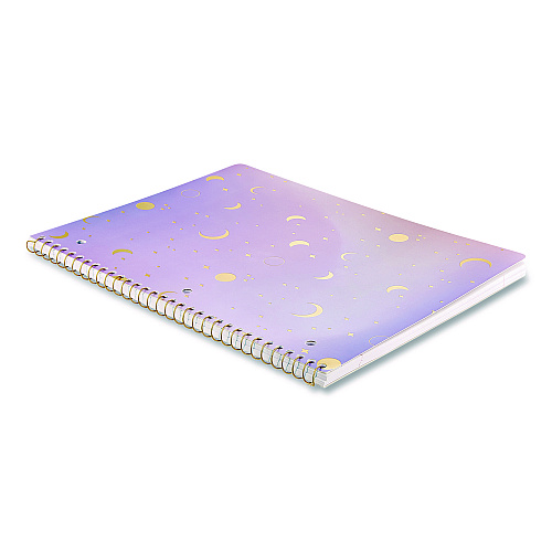 ECCOLO Celestial Body Spiral Notebook, 1-Subject, Medium/College Rule, Assorted Cover Colors/Designs, (80) 11 x 8.5 Sheets, 3/Pack (ST839A3PACK)