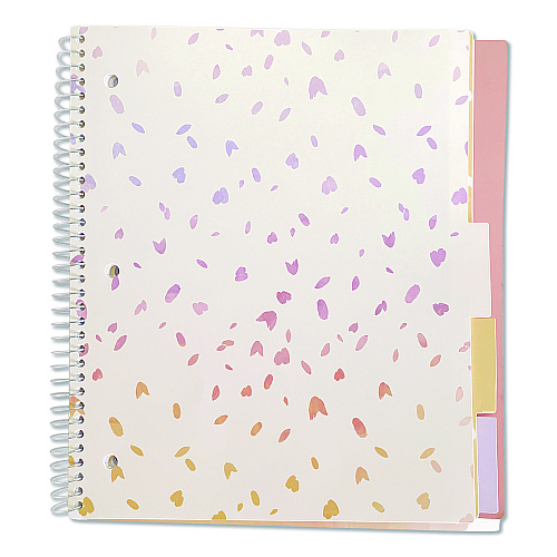 Carolina Paper Silver Lining Five-Subject Spiral Notebook, Medium/College Rule, Randomly Assorted Cover Color/Design, (150) 11 x 9 Sheets (17504)