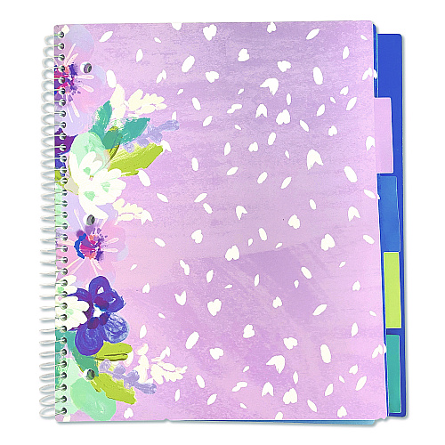 Carolina Paper Silver Lining Five-Subject Spiral Notebook, Medium/College Rule, Randomly Assorted Cover Color/Design, (150) 11 x 9 Sheets (17504)