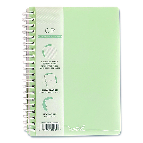 Carolina Paper Noted Personal Notebook, Medium/College Rule, Randomly Assorted Cover Color, (100) 7 x 5 Sheets (35083)