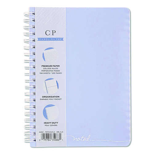 Carolina Paper Noted Personal Notebook, Medium/College Rule, Randomly Assorted Cover Color, (100) 7 x 5 Sheets (35083)