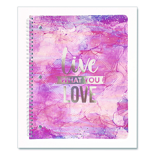 Carolina Paper Silver Lining Hardcover Journal, Medium/College Rule, Randomly Assorted Cover Color, (80) 10 x 8.5 Sheets (38430)