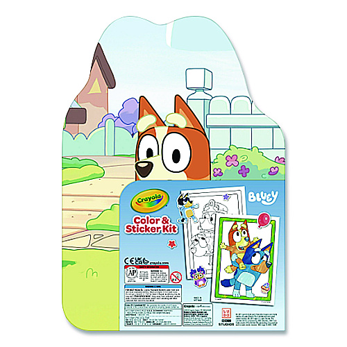 Crayola Bluey Color and Sticker Kit, (26) Pip-Squeaks Skinnies Washable Markers, (20) Coloring Pages, (1) Sticker Sheet (41235)