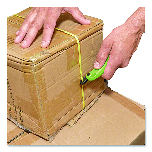 Westcott Ceramic Safety Cutter with Fold-Out Film Cutter, Plastic Handle, Green (00741)