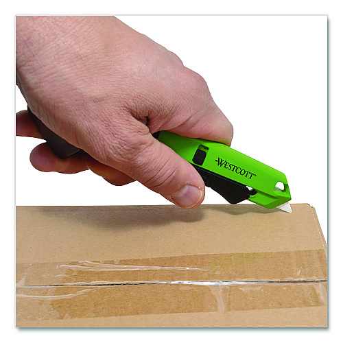 Westcott Dual-Sided Ceramic Box Opener, ABS Plastic Handle, Green (17920001)