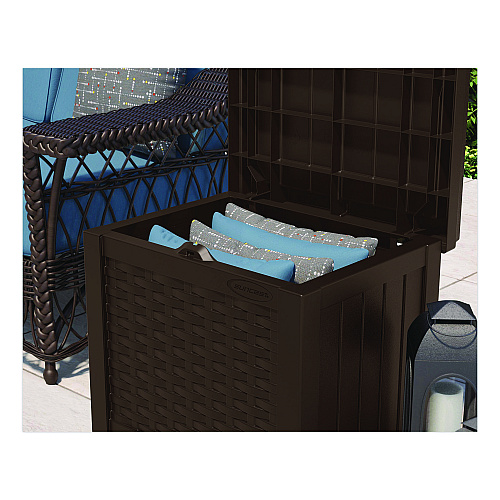 Suncast Small Deck Box with Storage Seat, 2.94 cu ft, 22 x 17 x 20.5, Java (SSW600J)