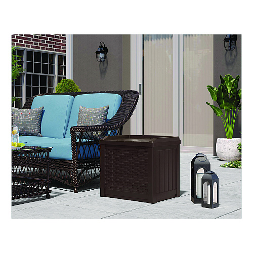Suncast Small Deck Box with Storage Seat, 2.94 cu ft, 22 x 17 x 20.5, Java (SSW600J)