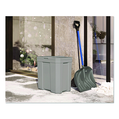 Suncast Salt Box, 28 gal, 23.75 x 15.75 x 23.75. Dove Gray (BMBX300D)