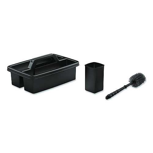 Suncast Commercial Toilet Brush Caddy Kit, 8" Handle, Black (HKCTBKIT)