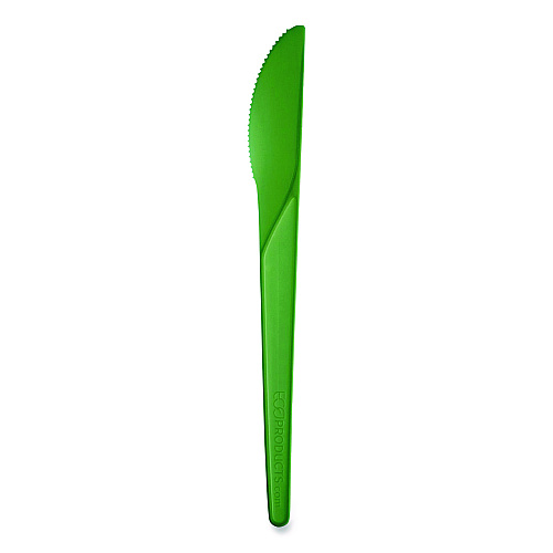 Eco-Products Plantware Compostable Cutlery, Knife, Plastic, Green, 1,000/Carton (EPS011G)