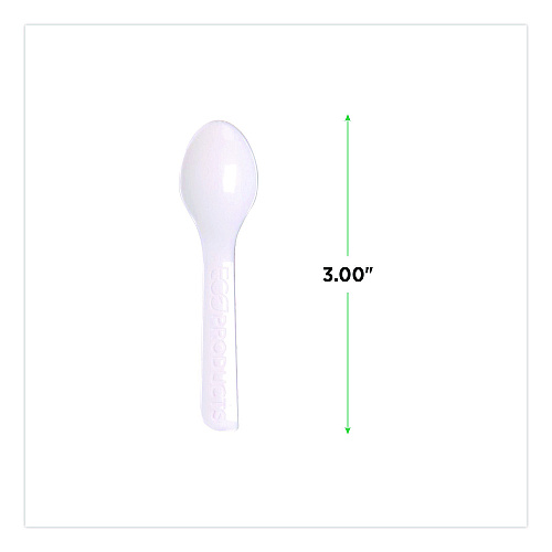 Eco-Products Plantware CPLA Tasting Spoon, Plastic, 3", White, 2,000/Carton (EPS016)