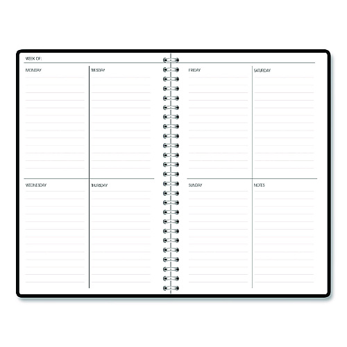 House of Doolittle Recycled Non-Dated Monthly/Weekly Planner, Flower Tiles, Tan/Black/White Cover, Undated (212145)