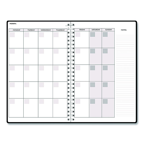 House of Doolittle Recycled Non-Dated Monthly/Weekly Planner, Flower Tiles, Tan/Black/White Cover, Undated (212145)