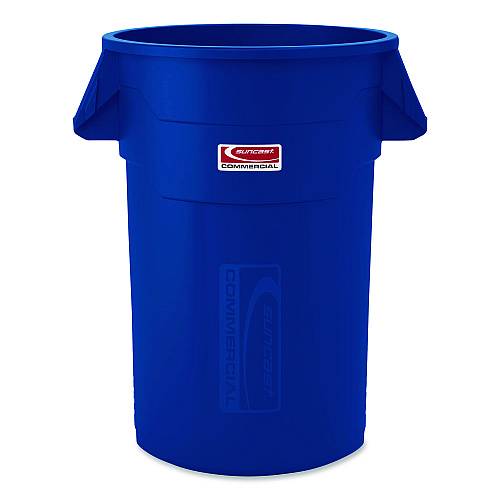 Suncast Commercial Injection Molded Utility Trash Can, 44 gal, Plastic/Resin, Blue (TCU44BL)
