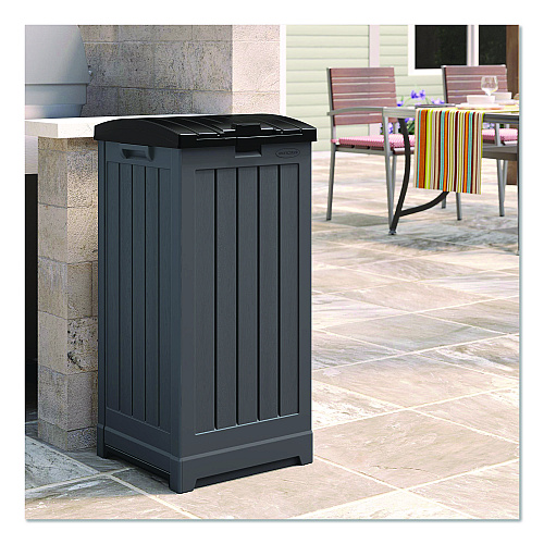 Suncast 36 to 39 Gallon Trash Hideaway, Plastic/Resin, Peppercorn/Black (GH3900)