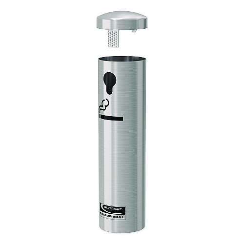 Suncast Commercial Smokers Ashtray Receptacle Attachment, Stainless Steel, Silver, Black (MSO415)