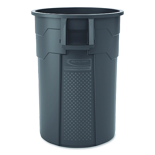 Suncast Commercial Injection Molded Utility Trash Can, 44 gal, Plastic/Resin, Gray (TCU44)