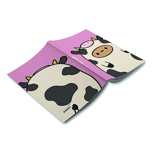 Denik Smoko Tayto Mootato Layflat Notebook, 1-Subject, Medium/College Rule, Pink/White/Brown Cover, (72) 8 x 5 Sheets (LFC1884L)