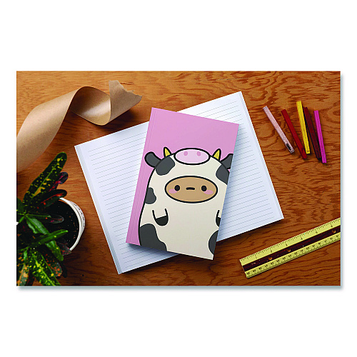 Denik Smoko Tayto Mootato Layflat Notebook, 1-Subject, Medium/College Rule, Pink/White/Brown Cover, (72) 8 x 5 Sheets (LFC1884L)