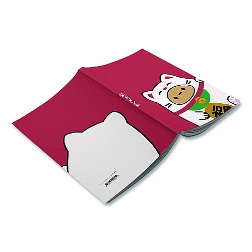 Denik Smoko Tayto Lucky Cat Layflat Notebook, 1-Subject, Medium/College Rule, Red/White/Brown Cover, (72) 8 x 5 Sheets (LFC1885L)