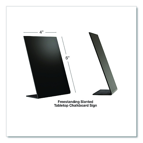 Excello Global Products Tabletop Chalkboard Signs, Black Surface, 4 x 6, 3/Pack (EGPHD0509S)