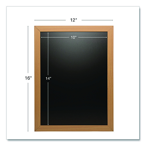 Excello Global Products Chalkboard Sign, Black Surface, Brown Frame, 12 x 16 (EGPHD0514S)