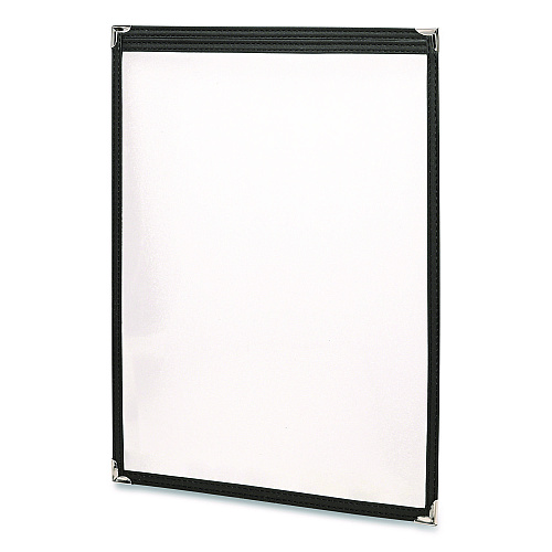 Excello Global Products Menu Holder For 8.5 x 11 Menus, Portrait Orientation, 9.3 x 11.9 Holder, Clear/Black/Gold (SPLSMENU21PK)