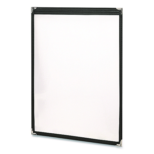 Excello Global Products Menu Holder For 11 x 17 Menus, Portrait Orientation, 11.7 x 18, Clear/Black/Silver (SPLSMENU1117)