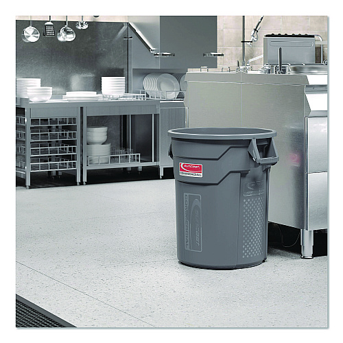Suncast Commercial Injection Molded Utility Trash Can, 20 gal, Resin, Gray (TCU20)