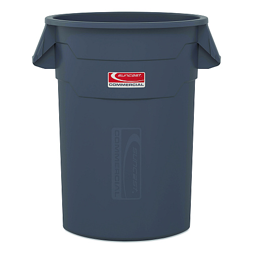 Suncast Commercial Injection Molded Utility Trash Can, 20 gal, Resin, Gray (TCU20)
