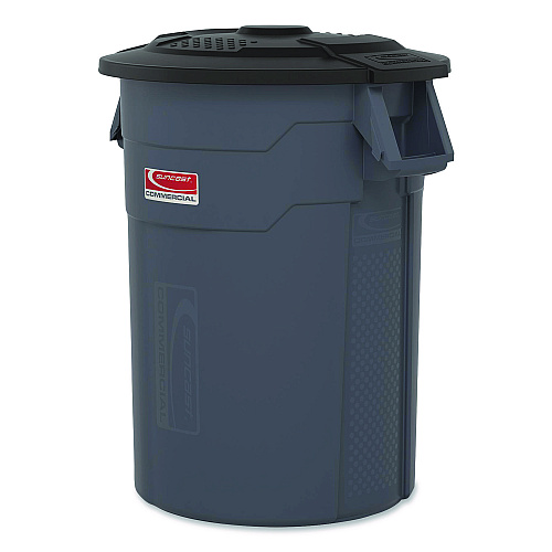 Suncast Commercial Utility Trash Can Lid for 20 gal Trash Can, 19.74" Diameter x 2.9", Black (TCU20GLIDD)