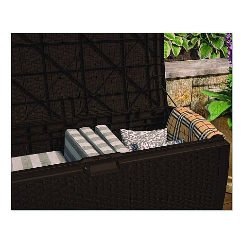 Suncast Large Deck Box, 13.23 cu ft, 50" x 25.5" x 25.5", Java (DBW9200)