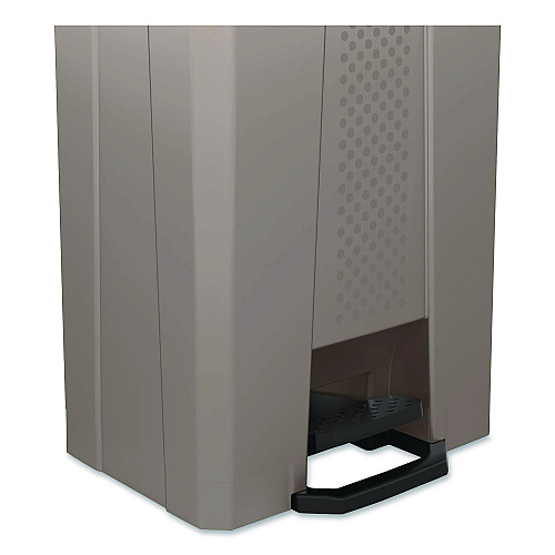 Suncast Commercial Step-On Trash Can, 23 gal, Resin, Platinum Metallic (TCST23)