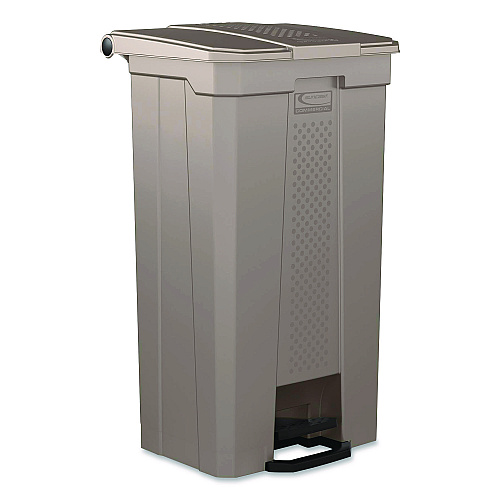 Suncast Commercial Step-On Trash Can, 23 gal, Resin, Platinum Metallic (TCST23)