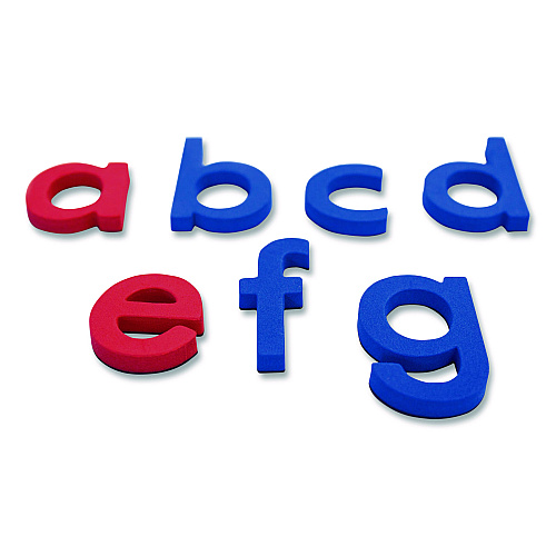 Junior Learning Inc Rainbow Lowercase Letters, (2) Alphabet Sets, (2) Extra Vowel Sets, +/- 1.6" Tall, Blue Consonants, Red Vowels, 62 Pieces (196)