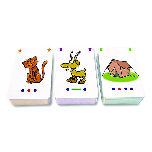 Junior Learning Inc Decoding Flashcards: Blend Patterns, CVC Words, Vowels/Digraphs, Grades K to 1, Assorted Colors, Three Decks of 54 Cards (211)