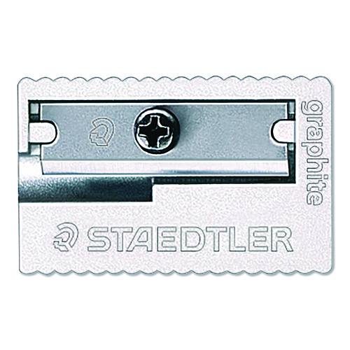 Staedtler Handheld Manual Pencil Sharpener, 2.95 x 4.72 x 0.79, Gray/Silver, 4/Pack (510581BKA6)