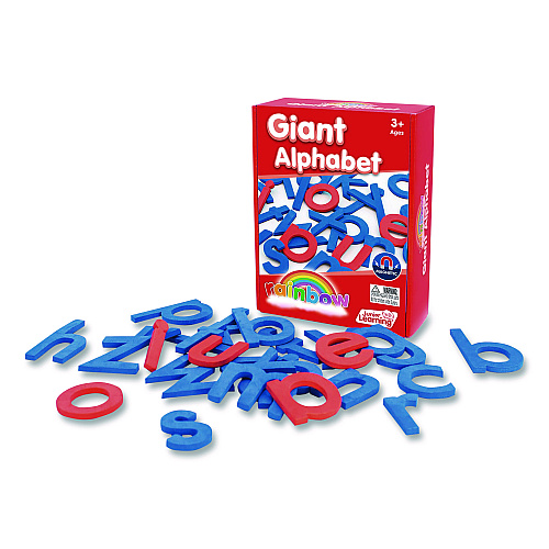 Junior Learning Inc Rainbow Giant Alphabet, Lowercase Letters, +/- 3" Tall, Blue Consonants, Red Vowels, 26 Pieces (606)