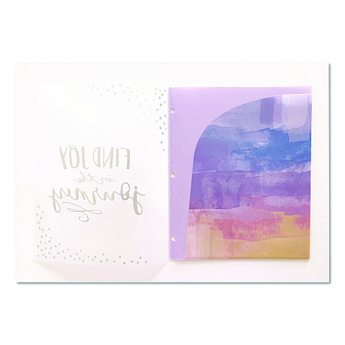 Carolina Paper Silver Lining Glossy 3-Hole Punched 6-Pocket Folder, 11 x 8.5, Assorted (93002)