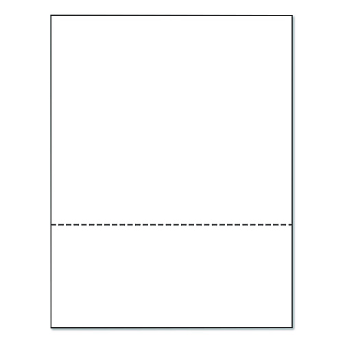 Printworks Professional Perforated Paper, 92 Bright, Perforated 3.66" from Bottom, 8.5 x 11, White, 500 Sheets/Ream, 5 Reams/Carton (04124P)
