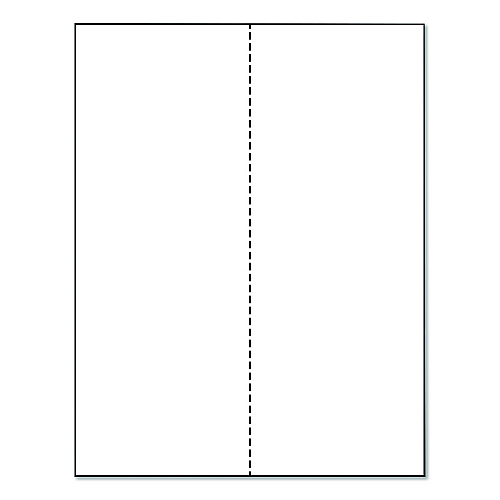 Printworks Professional Perforated Paper, 92 Bright, Perforated 4.25" from Left, 8.5 x 11, White, 500 Sheets/Ream, 5 Reams/Carton (04339)