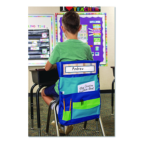 Teacher Created Resources Chair Pocket, 15.5 x 18, Canvas, Blue/Teal/Lime (TCR20970)