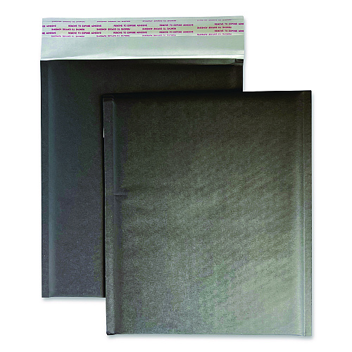 Happy Mail Self-Sealing Bubble Mailer, 8.5 x 11, Black, 12/Pack (245156)