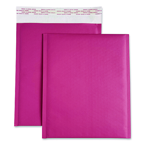 Happy Mail Self-Sealing Bubble Mailer, 8.5 x 11, Pink, 12/Pack (245158)