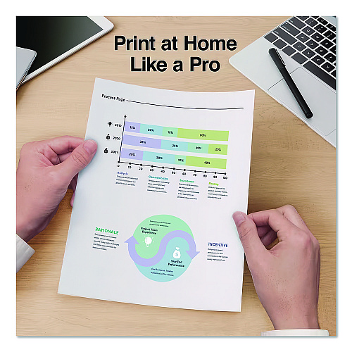 TRU RED Color Printer Paper, 96 Bright, 20 lb Bond Weight, 8.5 x 11, 500 Sheets/Ream, 8 Reams/Carton (24401981)