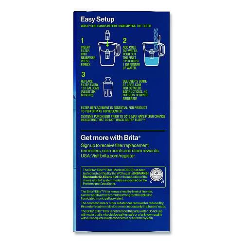 Brita Elite Replacement Water Filters for Pitcher and Dispensers, 2 Filters/Box, 12 Boxes/Carton (36247CT)