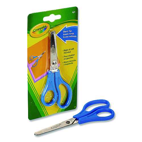 Crayola Blunt Tip Kid's Scissors, 5" Cut Length, Straight Blue Handle (693009)