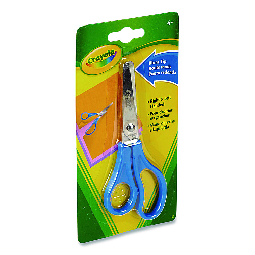 Crayola Blunt Tip Kid's Scissors, 5" Cut Length, Straight Blue Handle (693009)